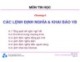 Bài giảng Tin học đại cương: Chương 6 - ĐH Bách Khoa
