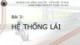 Bài giảng Hệ thống truyền động trên ô tô: Bài 3 - CĐ Kinh tế Kỹ thuật