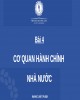 Bài giảng Luật hành chính - 4: Cơ quan hành chính nhà nước