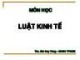 Bài giảng Luật kinh tế: Chương 1 - ThS. Bùi Huy Tùng
