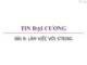 Bài giảng Tin đại cương: Bài 8 - Trương Xuân Nam