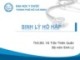 Bài giảng Sinh lý hô hấp - Ths.Bs Vũ Trần Thiên Quân