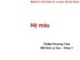 Bài giảng Hệ máu