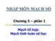 Bài giảng Nhập môn mạch số: Chương 5 (Phần 1) - ThS. Hồ Ngọc Diễm