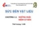 Bài giảng Sức bền vật liệu - Chương 1: Những khái niệm cơ bản