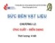 Bài giảng "Sức bền vật liệu - Chương 1.2: Ứng suất - Biến dạng